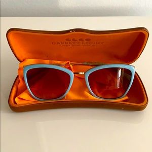 GARRETT LEIGHT Baby Blue & Gold Sunglasses